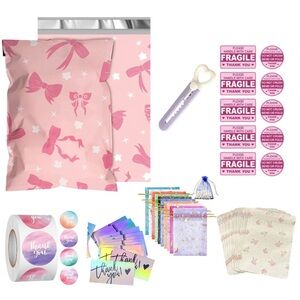 Big set pink bow shipping supplies!🩷